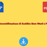 Autocertificazione di Reddito Zero Word e PDF