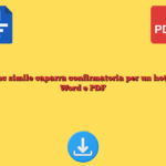 Fac simile caparra confirmatoria per un hotel Word e PDF