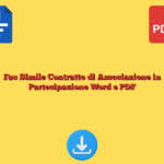 Fac Simile Contratto di Associazione in Partecipazione Word e PDF