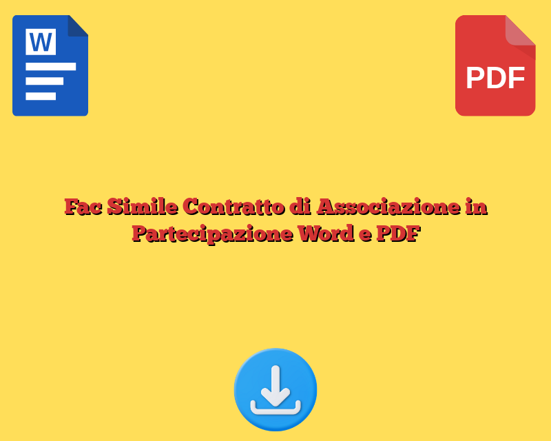 Fac Simile Contratto di Associazione in Partecipazione Word e PDF
