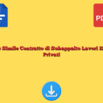 Fac Simile Contratto di Subappalto Lavori Edili Privati