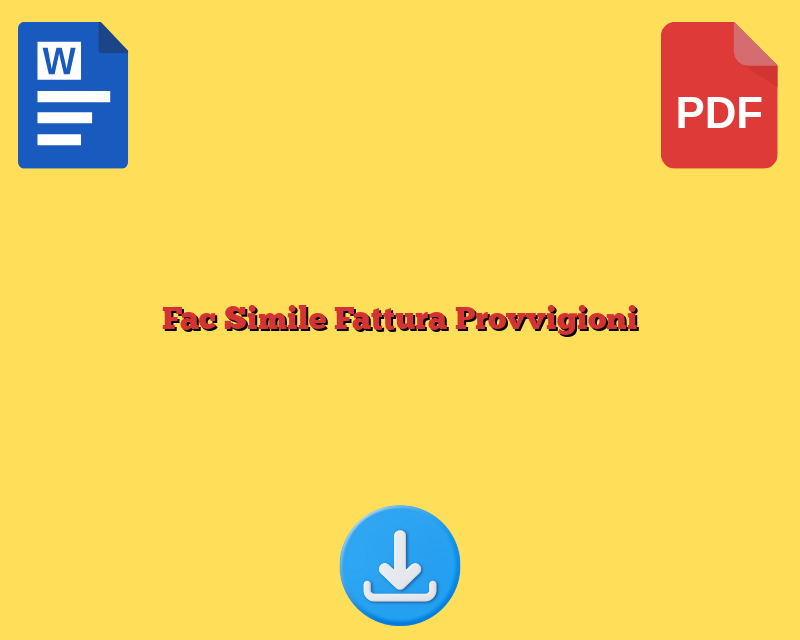 Fac Simile Fattura Provvigioni