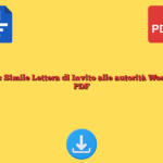 Fac Simile Lettera di Invito alle autorità Word e PDF