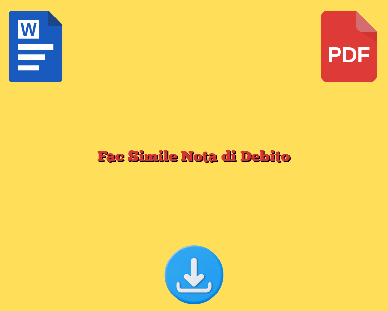 Fac Simile Nota di Debito