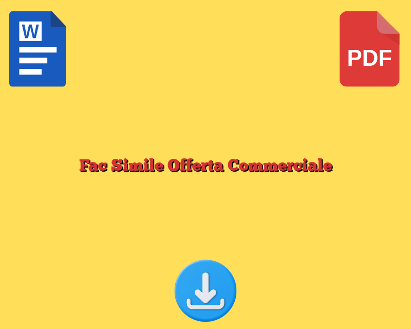 Fac Simile Offerta Commerciale