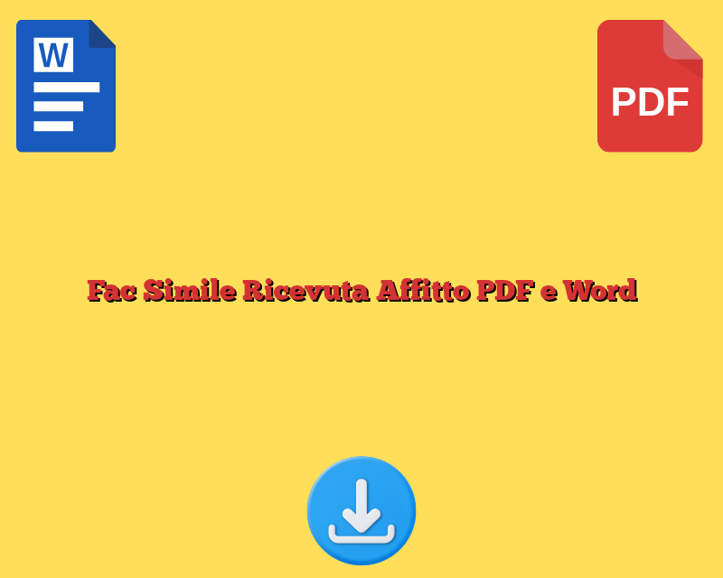 Fac Simile Ricevuta Affitto PDF e Word
