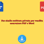 Fac simile scrittura privata per vendita escavatore PDF e Word