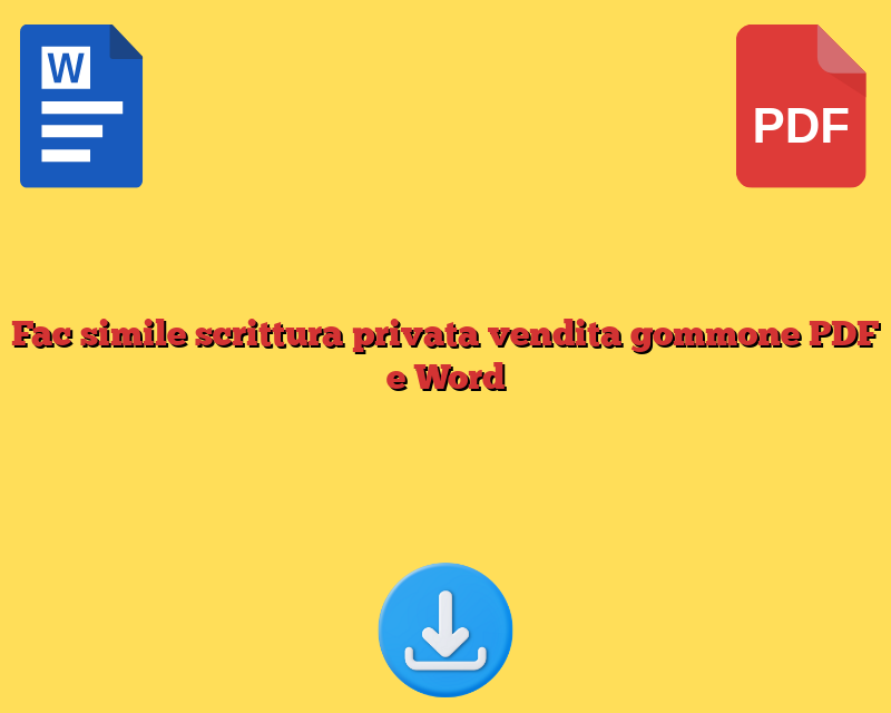 Fac simile scrittura privata vendita gommone PDF e Word
