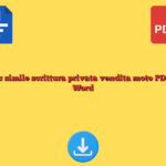 Fac simile scrittura privata vendita moto PDF e Word
