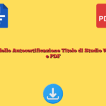 Modello Autocertificazione Titolo di Studio Word e PDF