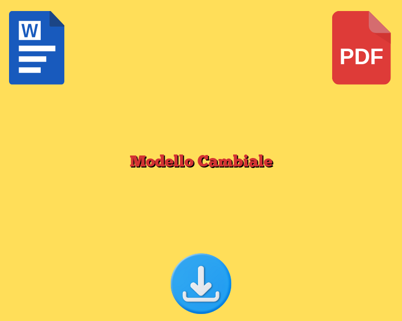 Modello Cambiale