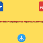 Modello Certificazione Ritenuta d’Acconto
