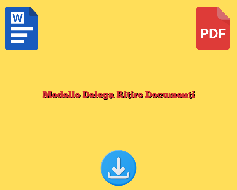 Modello Delega Ritiro Documenti