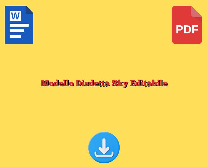 Modello Disdetta Sky Editabile