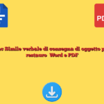 Fac Simile verbale di consegna di oggetto per restauro​ Word e PDF