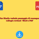Fac Simile verbale passaggio di consegne collegio revisori​ Word e PDF
