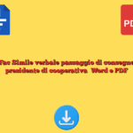 Fac Simile verbale passaggio di consegne presidente di cooperativa​ Word e PDF
