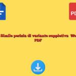Fac Simile perizia di variante suppletiva​ Word e PDF