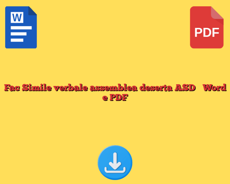 Fac Simile verbale assemblea deserta ASD Word e PDF