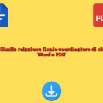 Fac Simile relazione finale coordinatore di classe Word e PDF