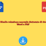 Fac Simile relazione annuale dottorato di ricerca​ Word e PDF