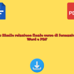Fac Simile relazione finale corso di formazione​ Word e PDF