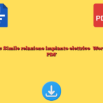 Fac Simile relazione impianto elettrico​ Word e PDF